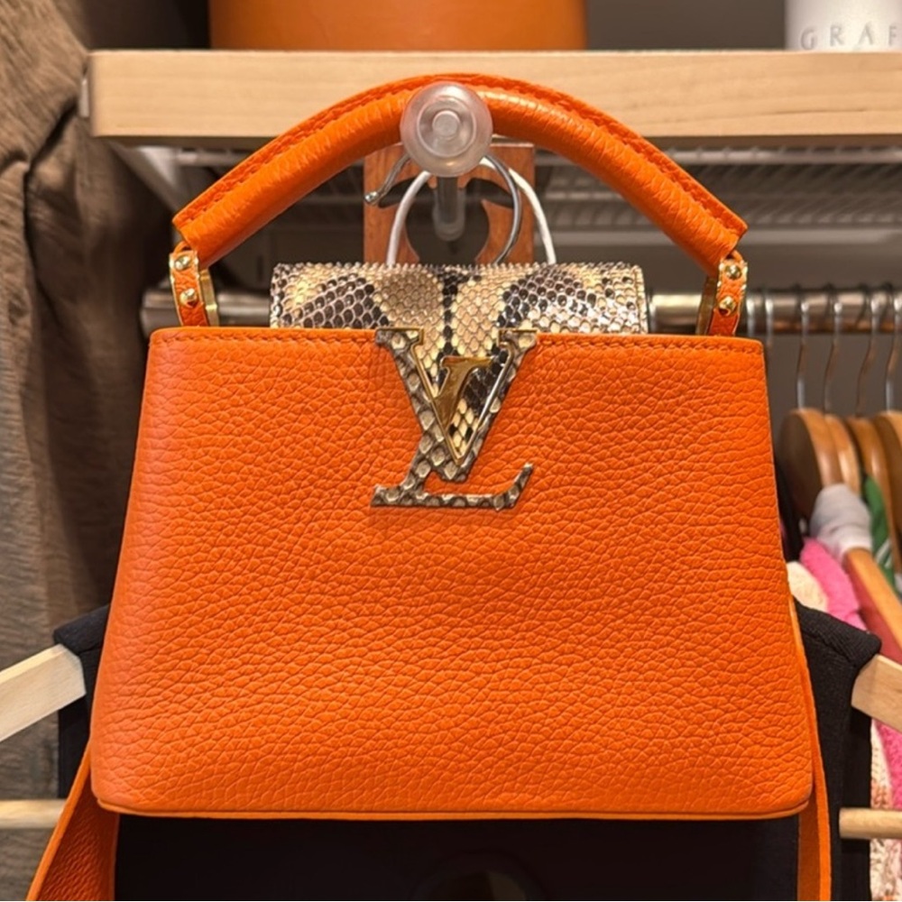 Exotic cappucines Louis Vuitton snake skin purse